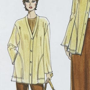 Vogue 7777 - Koko Beall Long Cardigan Jacket, Skirt and Pants Sewing Pattern - Size 8-12 (31.5-34") - Uncut (FF) - Perfume