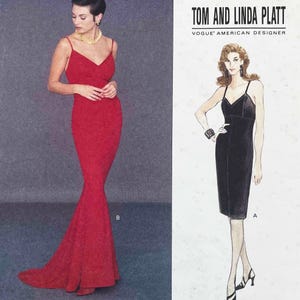 Vogue 1367 Tom and Linda Platt Slip Dress with Fishtail Train Sewing Pattern - Uncut Size 14-18 (36-40")