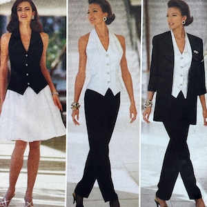 Butterick 6700 - Jessica Howard 1990s Vest, Suit Jacket, Tapered Pants and Petticoat Skirt Sewing Pattern - Size 14-18 (36-40") - Uncut (FF)