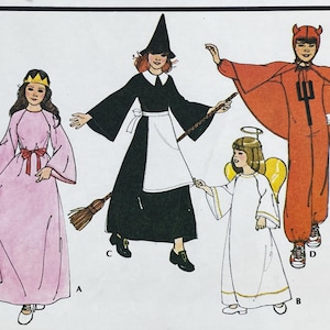 McCall's 5238 - 1970s Childs Witch, Angel, Devil, and Princess Costume Sewing Patterns - Size Small (21-23") - Uncut (FF)