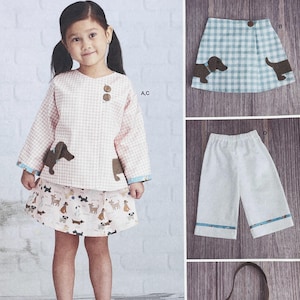Simplicity 9504 Childrens' Jacket, Skirt, Cropped Pants and Purse Sewing Pattern - Size 3-8 (22-27")  Uncut