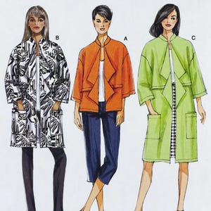 Butterick 6029 - The Cut Line Waterfall Jacket Sewing Pattern with Lapels and Overlays - Size L-XXL (38-48") - Uncut (FF)