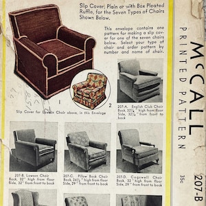McCall 207-B - Naaipatroon originele Lawson-stoelhoes uit jaren 1930 - gesneden