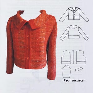 Get Weaving JA017 - Sarah Howard Semi-Fitted Jacket with Fringe Collar Sewing Pattern - Size S-XL (31.5-44") - Uncut (FF)