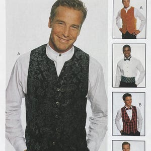 McCall's 9136 Men's Vest, Bow Tie and Cummerbund Sewing Pattern - Uncut Size 36-40
