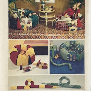 Simplicity 6066 Vintage Snake Tube Chair and Snake Toy Sewing Pattern - Uncut