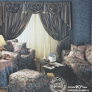 McCall's 5130 - 1990s Romantic Chair, Pillows, Vanity, Ottoman and Sofa Covers and Duvet Sewing Pattern - Uncut (FF)