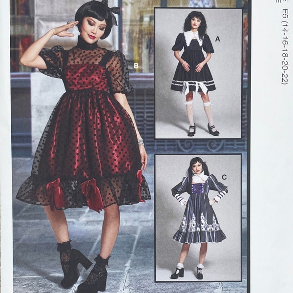 McCall's 8336 - Gothic Lolita and Selkie Dress Pattern - Size 6-14 or Size 14-22 - Uncut (FF)