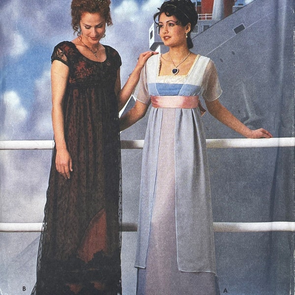Simplicity 8399 -  Titanic Edwardian Dress Pattern with an Empire Waist - Size 4-8 (29.5-31.5") - Uncut (FF)