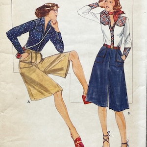 Butterick 4918 Western Shirt and Culottes Sewing Pattern - Cut Size 10 (32.5")