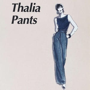 La Fred - Thalia Pants - Front Pleated Wide Leg Pants Sewing Pattern - Size XS-XXL (Hip 31.5-50") - Uncut (FF)