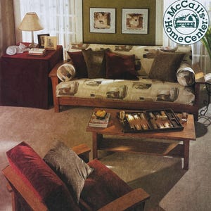 McCall's 2829 - Y2k Futon Cover, Chair Cover, Table Cover, and Pillows Sewing Pattern - Uncut (FF)