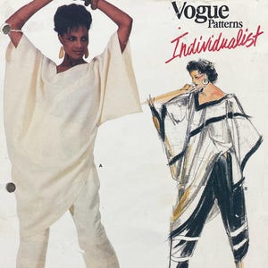 Vogue 1566 - Claude Montana 1980s Asymmetrisches Top und Hosen Schnittmuster - Größe 8 (31,5 ") - Uncut (FF)