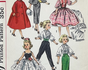 Simplicity 2293 Original Revlon, Dollikin, Cissy and Sweet Sue 1950s Dolls' Wardrobe Sewing Pattern - Uncut Size 14" Doll