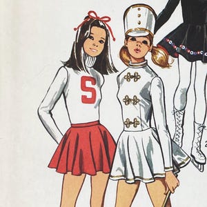 Simplicity 5111 - 1970s Cheerleading, Majorette, and Skating Costume Sewing Pattern - Size 11/12 (32") - Uncut (FF)