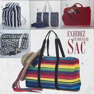 Butterick 6678 - 1990s Sport Bags Sewing Pattern with Backpack, Duffle Bags, Fanny Pack, Briefcase, and Handbags - Uncut (FF)