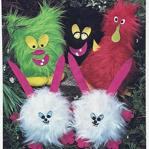 Simplicity 8230 - 1970s Stuffed Creatures Sewing Pattern - Uncut (FF)