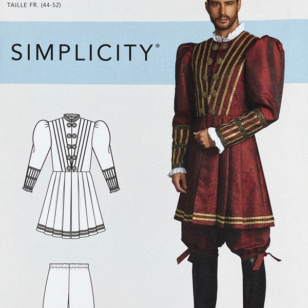 Simplicity 9095 - Renaissance King Doublet and Knee Pants Pattern - Size 34-42" or Size 44-52" - Uncut (FF)