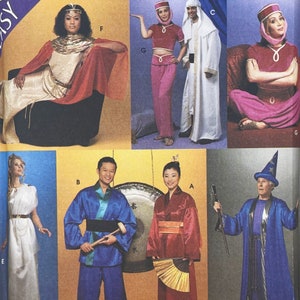 Patrón de disfraz de Cleopatra, diosa, genio, maga y kimono de los años 90, talla S a L (34 a 44 pulgadas), sin cortar (FF)