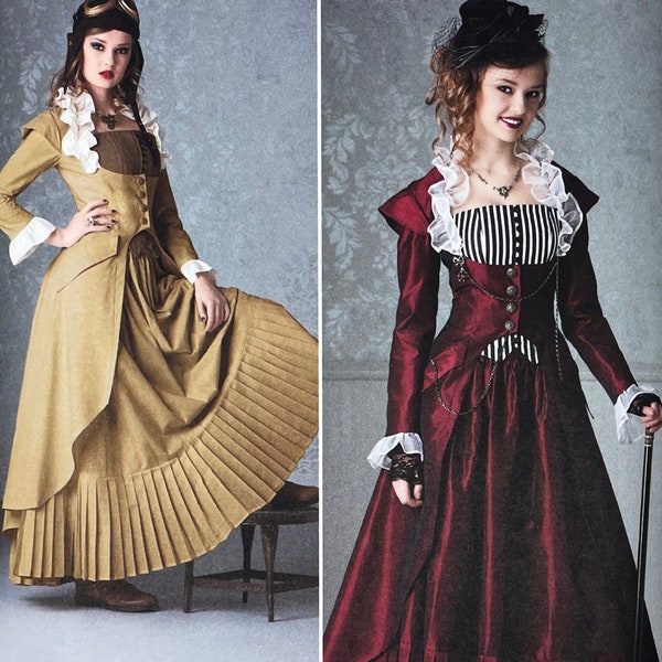 Simplicity 2172 - Victorian Steampunk Dress -  Size 6-12 or Size 14-22 - Uncut (FF)