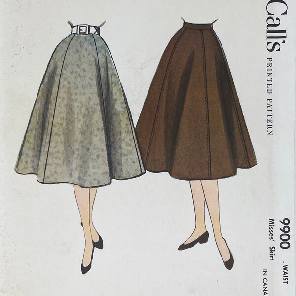 McCall's 9900 - 1950s Classic Flared Skirt Pattern - Waist Size 26" - Uncut (FF)