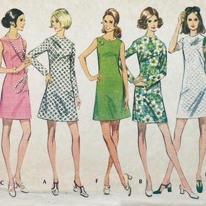 McCall's 2385 Basic Shift Dress Sewing Pattern with Six Variations - Size 14 Petite (B36") Uncut