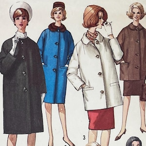 Simplicity 5103 Straight Coat Sewing Pattern with Collar Options - Cut Size 11 Jr. (31.5")