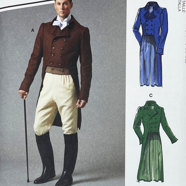 McCall's 8135 - Men's Regency Double Breasted Dress Coat Pattern  - Chest 46-52"- Uncut (FF)