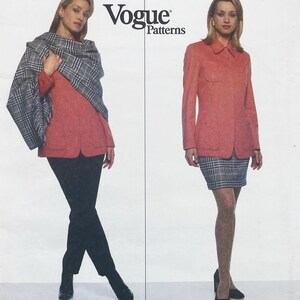 Vogue 2022 Anne Klein 1990s Jacket, Skirt, Pants, and Scarf Sewing Pattern - Uncut Size 20-24 (42-46")