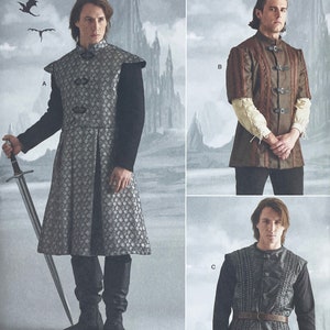 Simplicity 9593 -  Mens&#39; Medieval Style Costume Pattern - Chest 38-44 or Chest 46-52 - Uncut (FF)