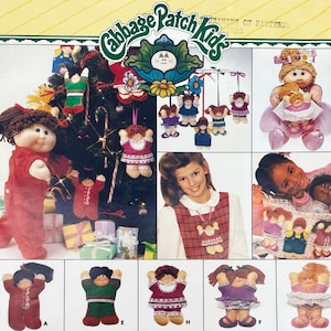 Butterick 3381 - 1980s Cabbage Patch Kids Ornaments Sewing Pattern - Uncut (FF)