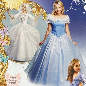 Simplicity 1026 Disney: Wykrój do szycia sukni księżniczki Kopciuszka i Wróżki Chrzestnej – rozmiar 6-14 (30,5-36 cali) – bez cięć