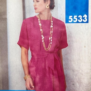 See & Sew 5533 Mock Wrap Draped Skirt, Top, and Sash Sewing Pattern - Size 16-24 (B38-46") Uncut