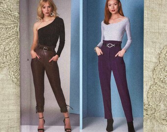 Vogue 1848 / 11245 - Modern High Waisted Paper Bag Pants Pattern - Size 8-16 or Size 16-24 - Uncut (FF)