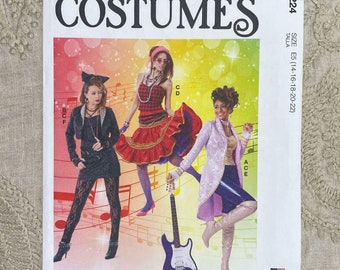 McCall's 8224 - 80s Pop Star Costume Pattern - Size 6-14 or Size 14-22 - Uncut (FF)