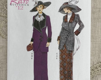 Butterick 6108 - Reissued Edwardian Jacket, Bib and Skirt Pattern - Size 6-14 - Uncut (FF)