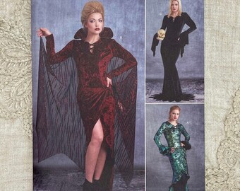 Simplicity 8973 - Bodycon Vampire, Siren, Witch and Addams Family Style Costume Pattern - Size 6-14 or Size 14-22 - Uncut (FF)