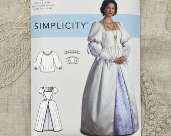 Simplicity 9090 - Renaissance Dress and Blouse Pattern  - Size 6-14 or 14-22 - Uncut (FF)