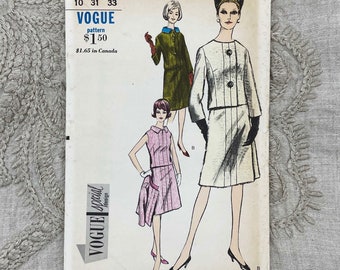 Vogue 5888 - 1960s Vogue Special Design Jackie O. Style Skirt Suit Pattern - Size 10 (31") - Uncut (FF)