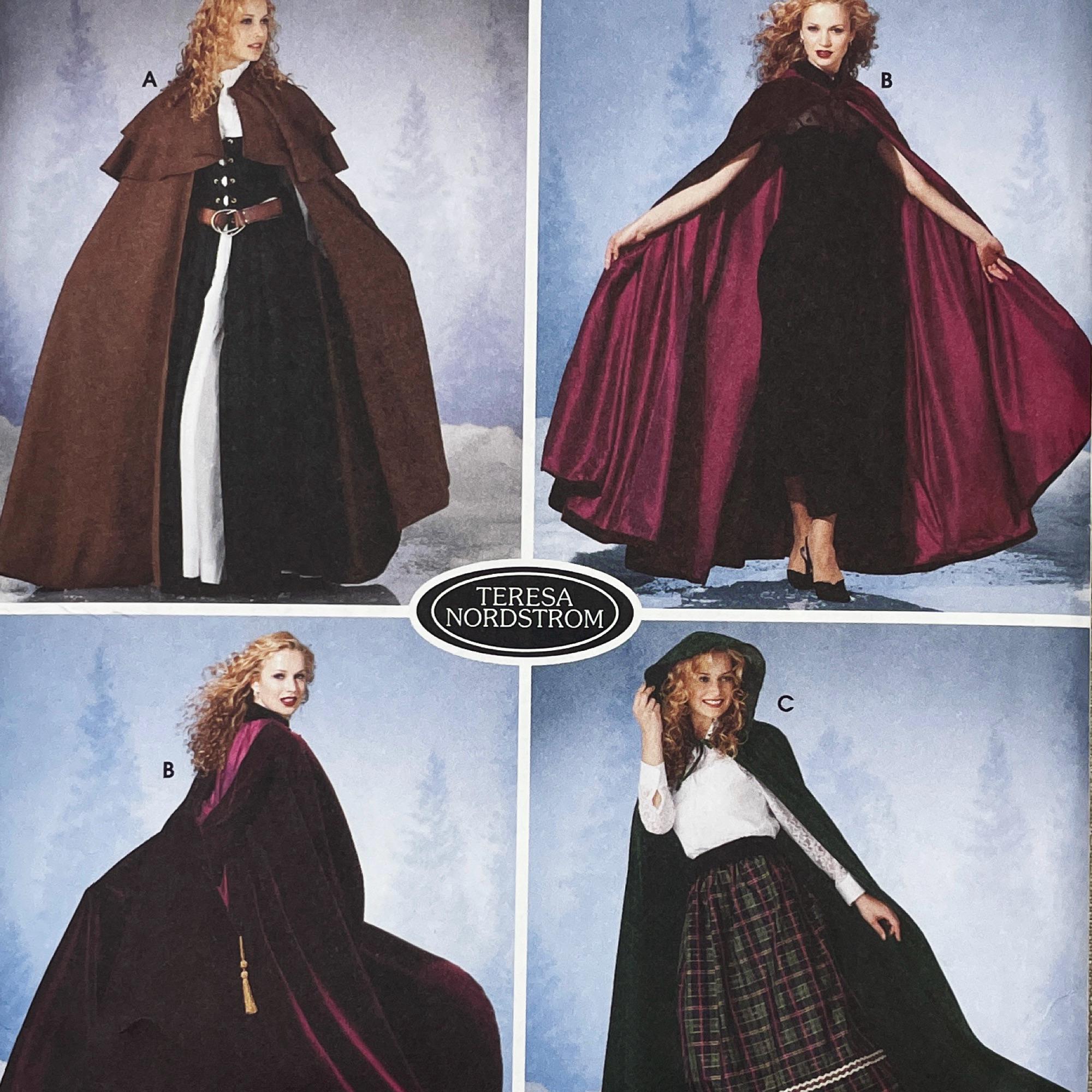 トップス LES SIX Floor Length Hood Simplicity 5794 Floor Length Cloak Pattern With Collar, Capelet