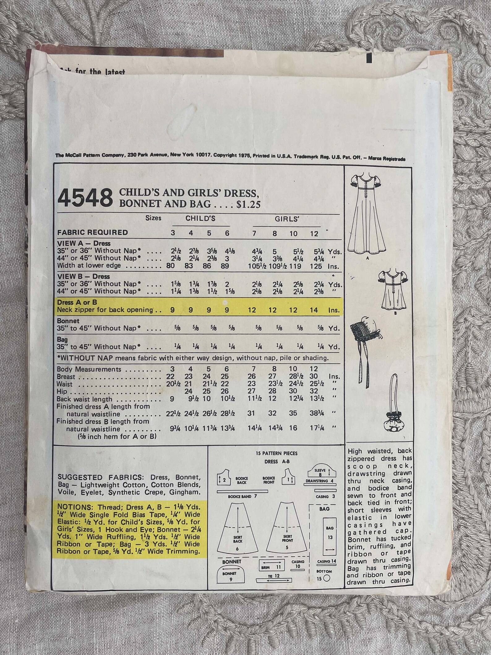 Mccall's 4548 Laura Ashley Child's Empire Waist - Etsy