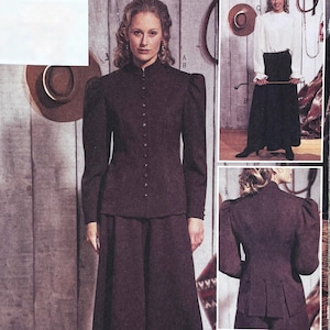 Butterick 3836 - Old West Equestrian Costume Pattern with Riding Skirt, Blouse and Puff Sleeve Jacket - Size 6-10 (30.5-32.5&quot;) - Uncut (FF)