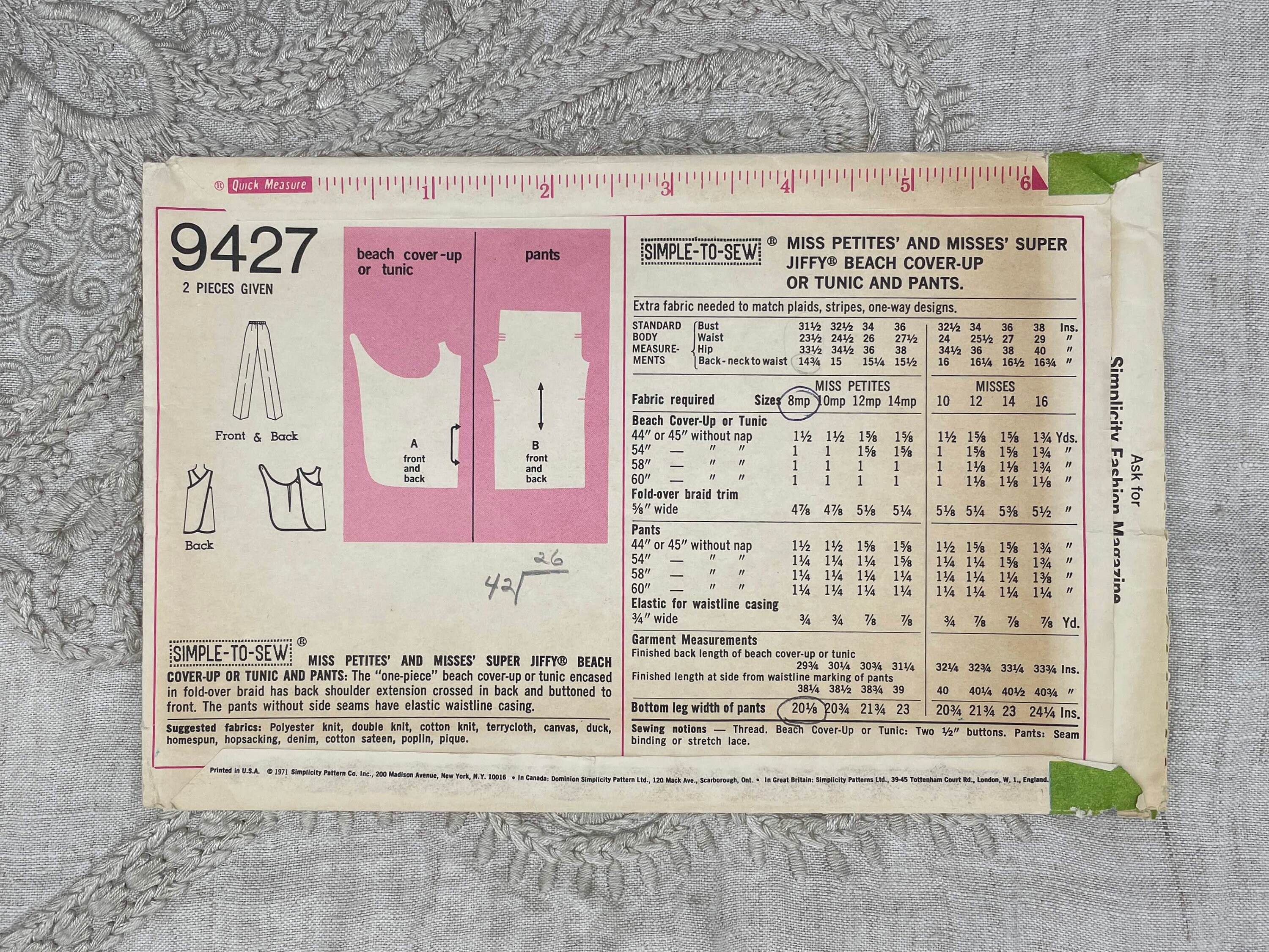 Simplicity 9427 70s Wraparound Beach Cover up or Tunic and Etsy