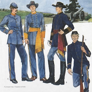 Simplicity 7274 - Men&#39;s Civil War Uniform Pattern - Size XS-XL (30-48&quot;)- Uncut (FF)