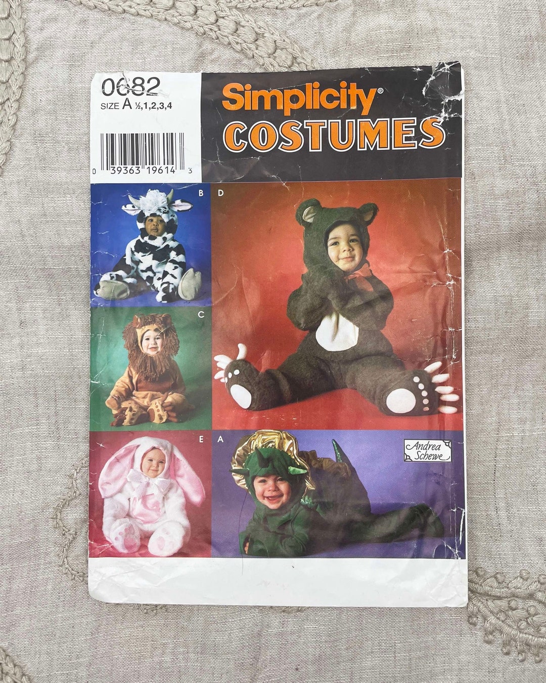 Simplicity 7317 Toddler Costume Pattern With Cow Lion Etsy