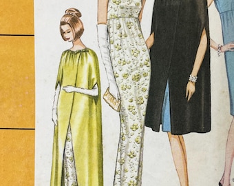 McCall&#39;s 8016 - Rare 1960s Empire Evening Dress and Cape Pattern - Size 10 (31&quot;) - Cape Cut Short