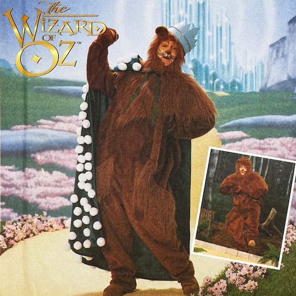 Simplicity 7833 - 1990s Wizard of Oz: Adult's Cowardly Lion and Cape Costume Pattern - Size S-L (34-44") - Uncut (FF)