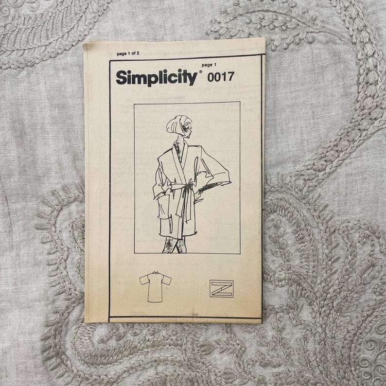 Short Robe Pattern Sewing Simplicity 0017 Short Jiffy Kimono Robe Sewing Pattern - Size XS-L (b30 ...