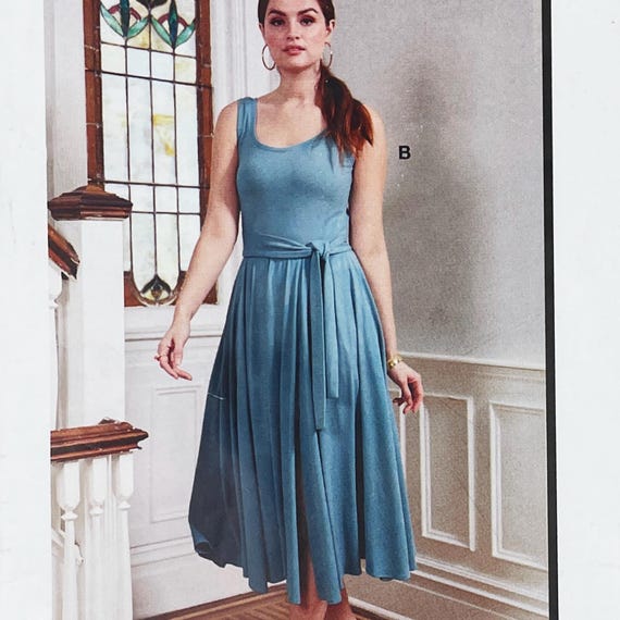 knit ballet dress Mccall's 8215 Sewing Pattern - Uncut Size 26-32 halter neck asymmetric bodycon dress USA