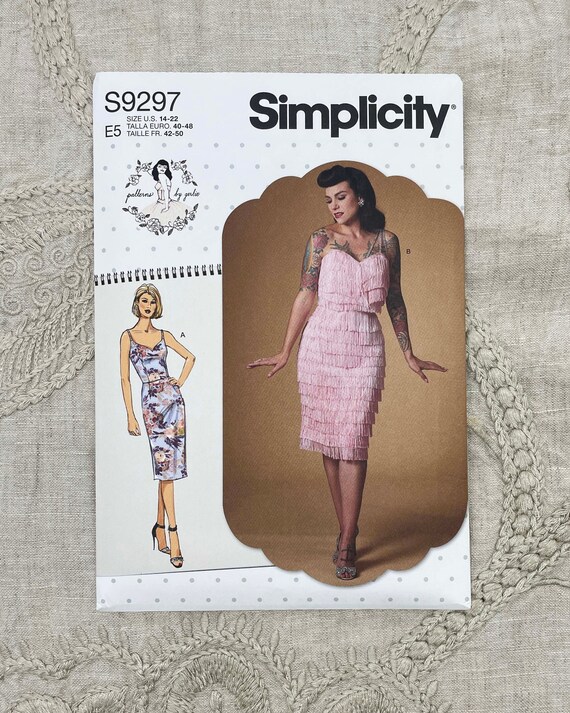 Simplicity 9297 Retro Gertie Sweetheart Fringe Dress Pattern Size